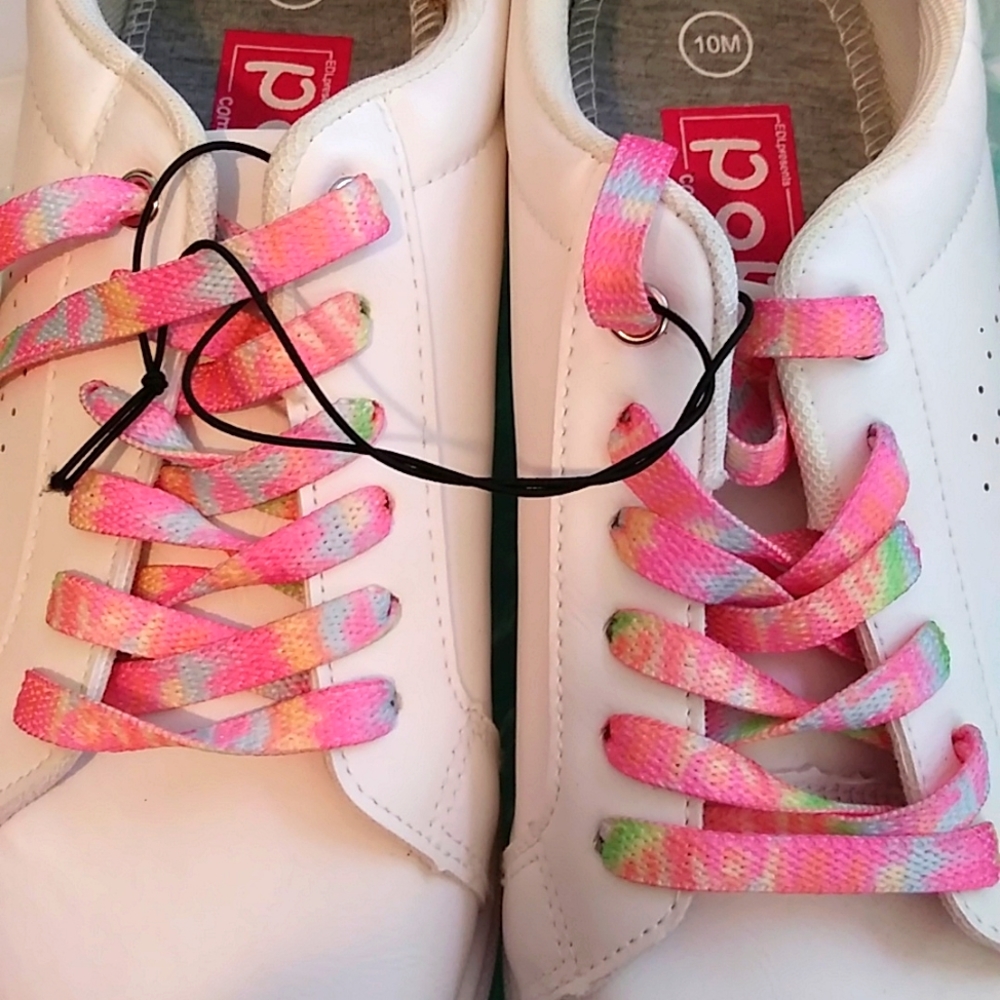Pop Comfort Fit Breezy Rainbow Lace Up Sneakers White Womens Size 10M - Picture 2 of 8